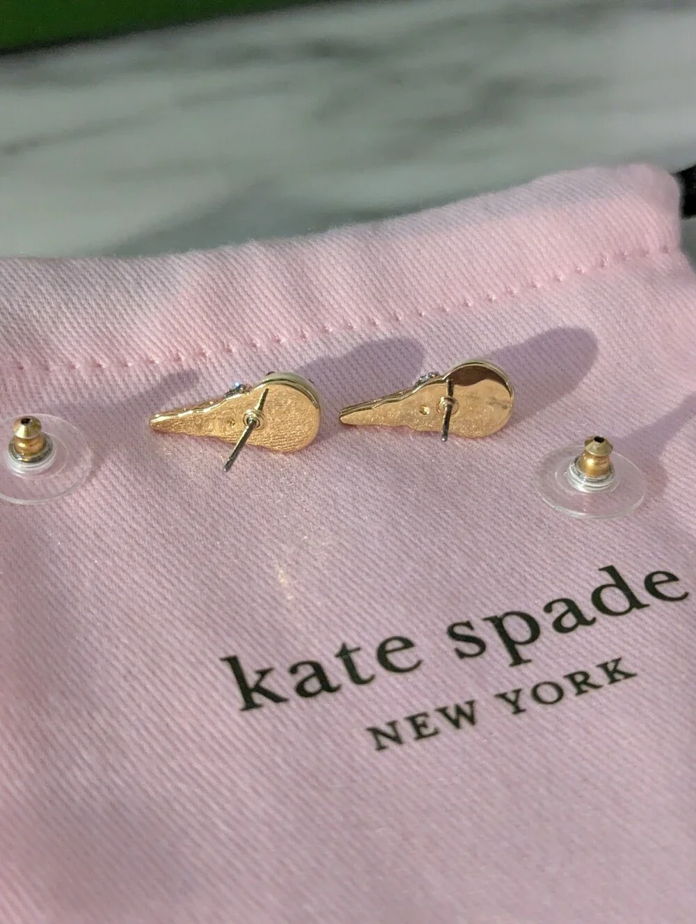 Kate Spade Carnival Nights Ice Cream Cone Stud Earrings - EUC in dust bag